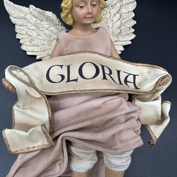 Kirkland Nativity Set Angel Replacement Gloria Figurine Pink Dress White Wings - Picture 6 of 8